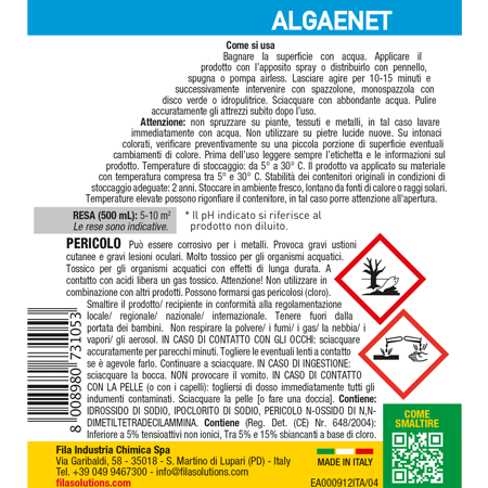 ALGAE NET LT 0.500 DETERGENTE ANTI-ALGHE PER ESTERNI - Foto2 ALGAE NET LT 0.500 DETERGENTE ANTI-ALGHE PER ESTERNI - Foto2